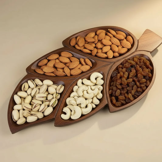 Leaf Shaped Premium Snack Platter - Sheesham Wood Tray