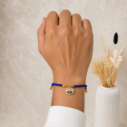Blue Protection Evil Eye Theme Rakhi Gift Hamper for Bhai and Bhabhi