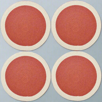 Coral with Off-White Border Chic Dual-Color Placemats