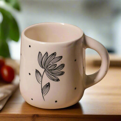 FloraBlend Handcrafted Coffee Mug - 310 ml