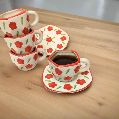 Handpainted Blossoms Cup & Saucer - 200 ml