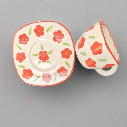 Handpainted Blossoms Cup & Saucer - 200 ml