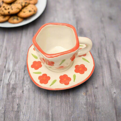 Handpainted Blossoms Cup & Saucer - 200 ml