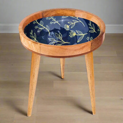 Elegant Twilight Botanica Floral Print Wooden Serveware