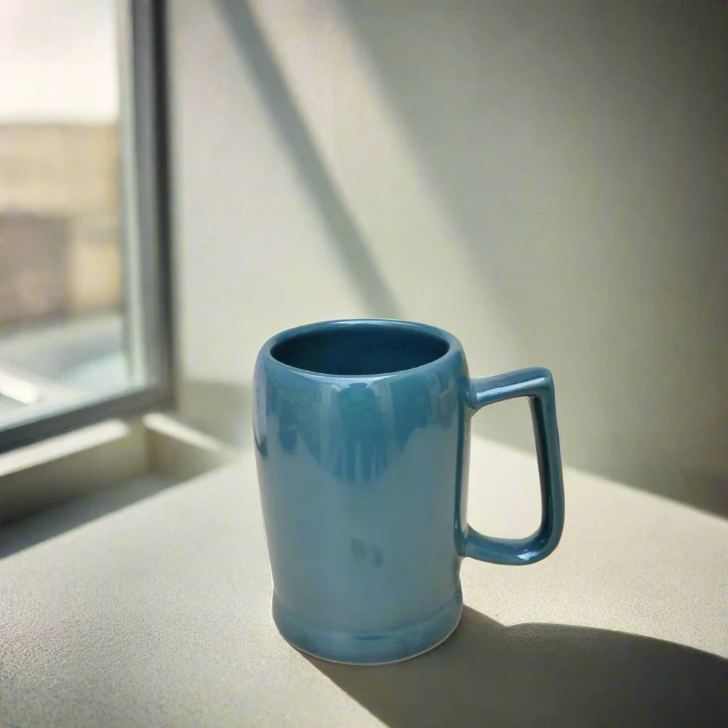 Vintage Charm Blue Ceramic Mug - 350 ml