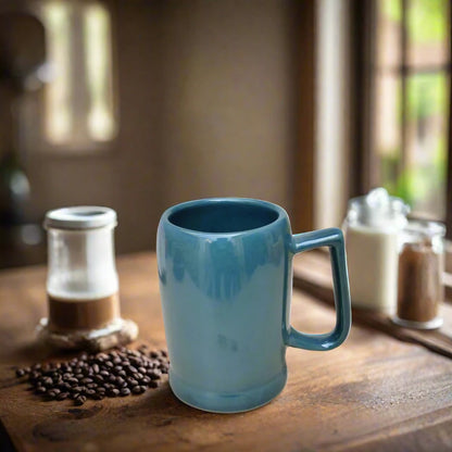 Vintage Charm Blue Ceramic Mug - 350 ml