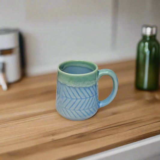 Timeless Ocean Wave Ceramic Mug - 300 ml