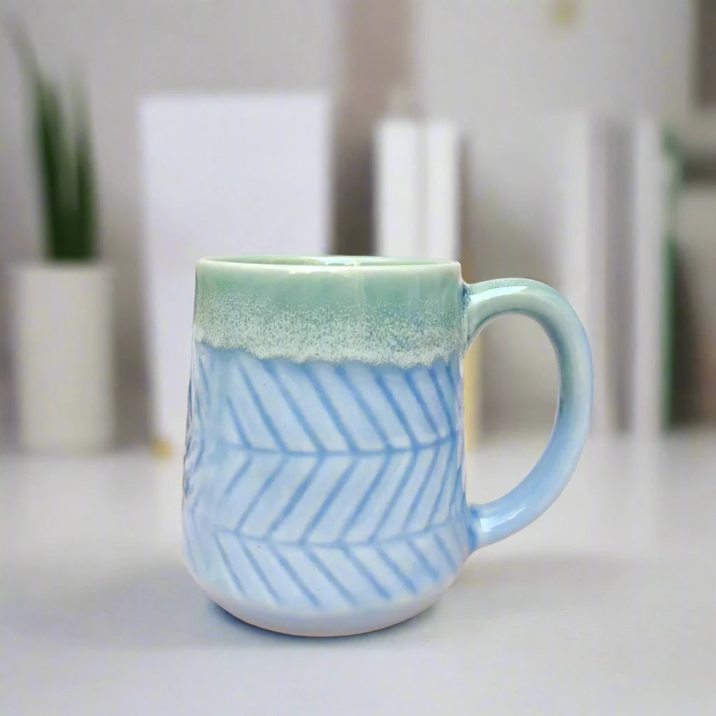 Timeless Ocean Wave Ceramic Mug - 300 ml