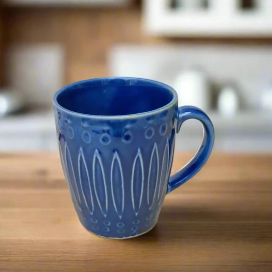 Blue Horizon Handcrafted Ceramic Mug - 340 ml