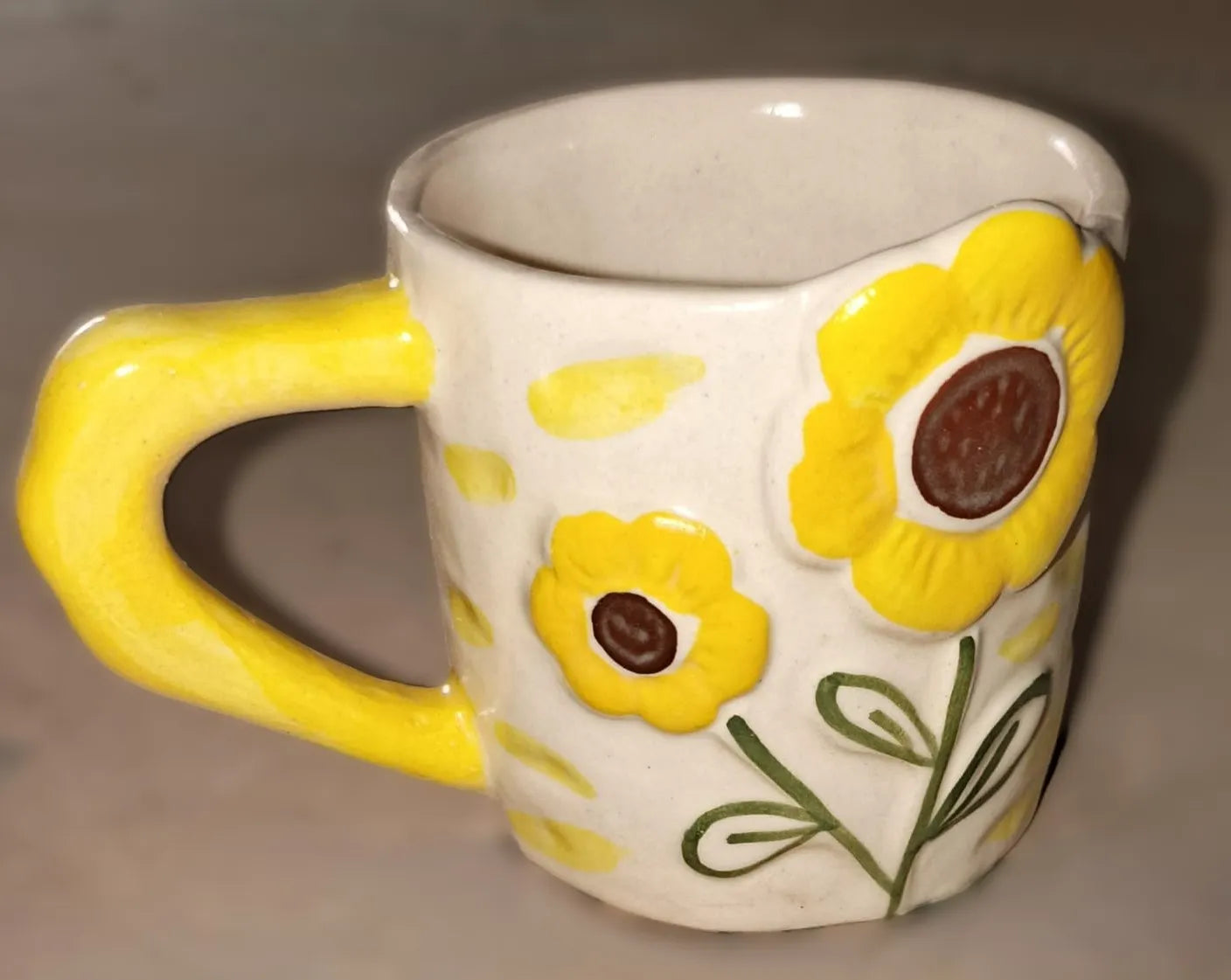 Bright Yellow Floral Bloom Ceramic Mug