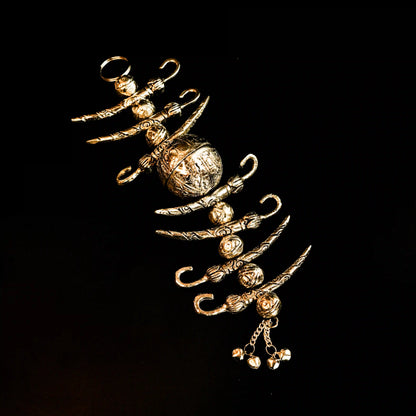 Antique Finish German Silver Traditional Nazar Battu - 7 Chillies & 1 Lemon
