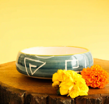 Ceramic Snack Serving Blue & White Designer Bowl