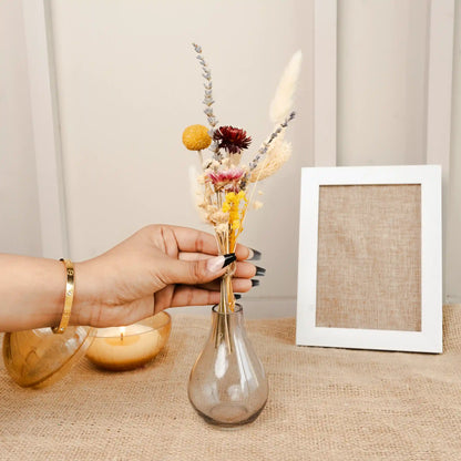 Midnight Bloom Dried Floral Glass Vase Decor