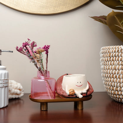 Floral Reed Aroma Diffuser Decor Set in Tray with Planter & Aroma Oil