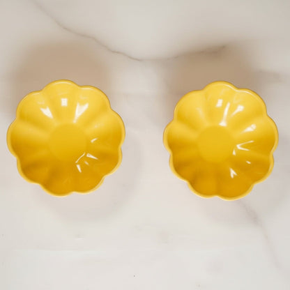 Flower Shaped Dessert Ceramic Bowls - Set of 2