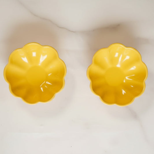 Flower Shaped Dessert Ceramic Bowls - Set of 2