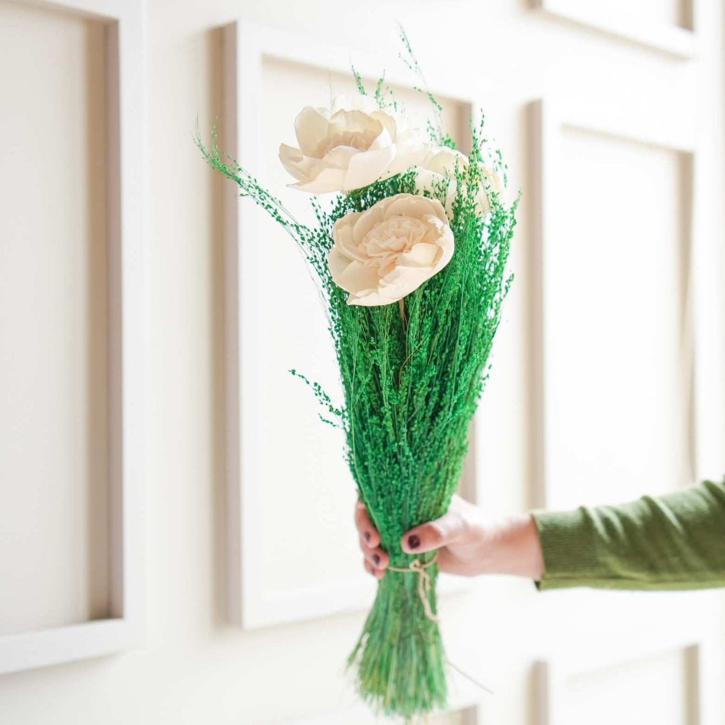 Evergreen Dried Flower Bunch Home Decor Bouquet