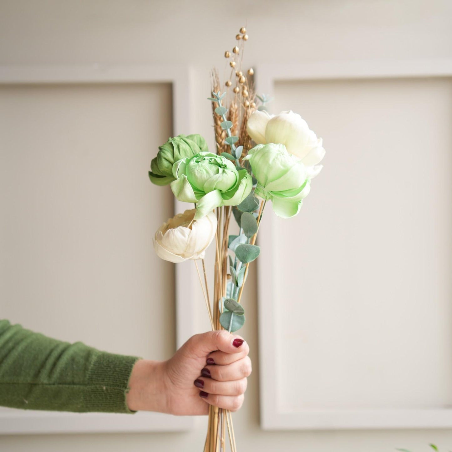 Minimal Peony Dried Flower Bunch Decor