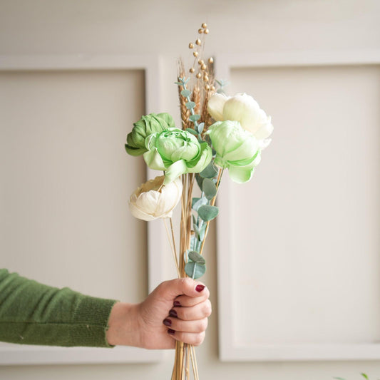 Minimal Peony Dried Flower Bunch Decor