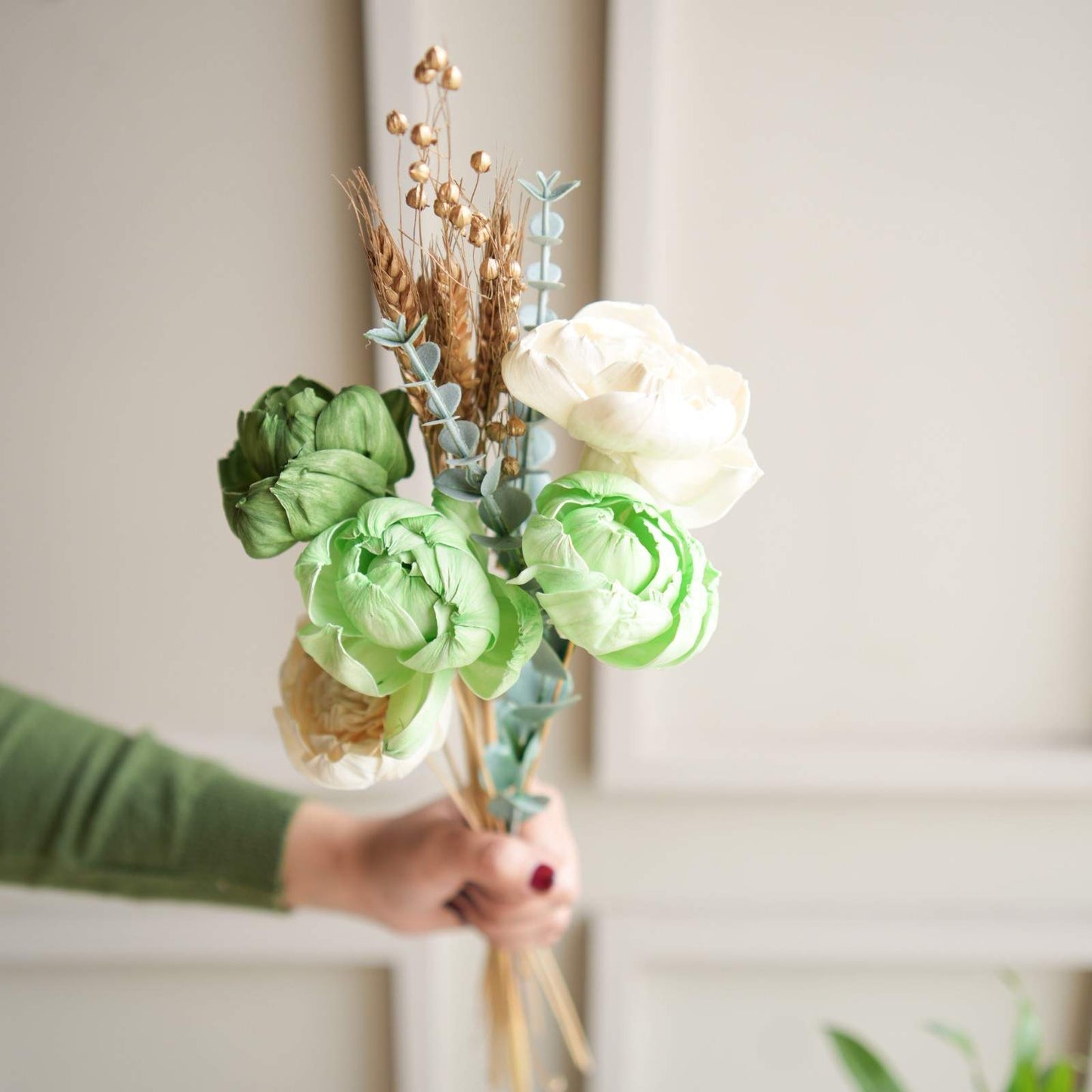 Minimal Peony Dried Flower Bunch Decor
