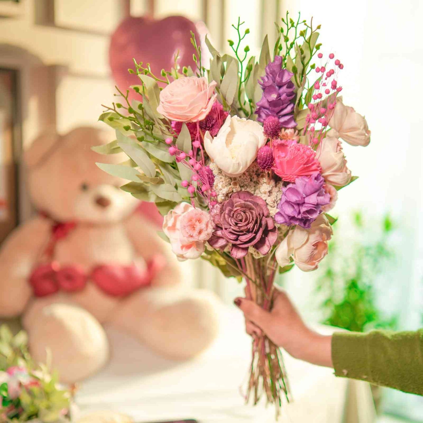 Blush Breeze Dried Flower Bunch Decor