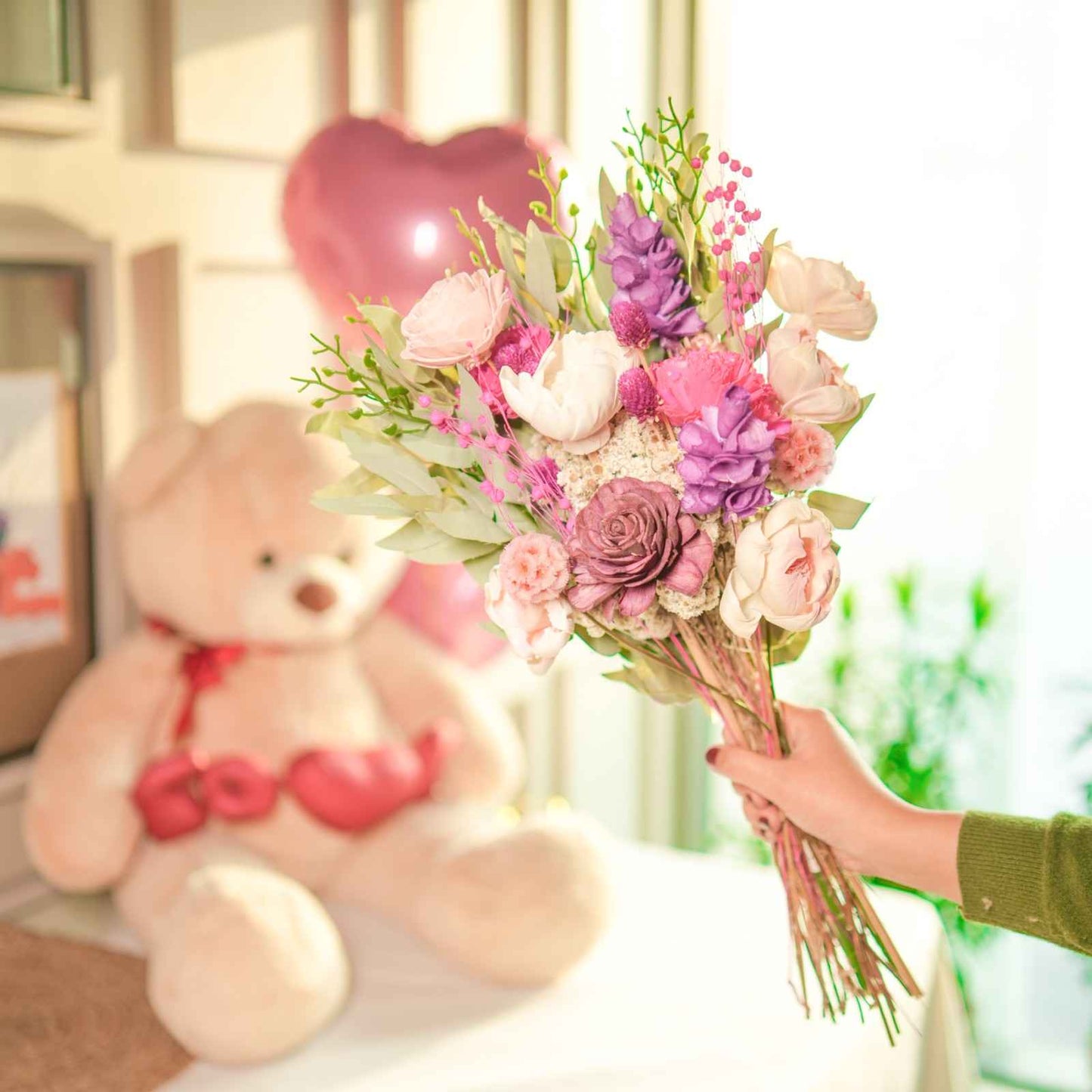 Blush Breeze Dried Flower Bunch Decor