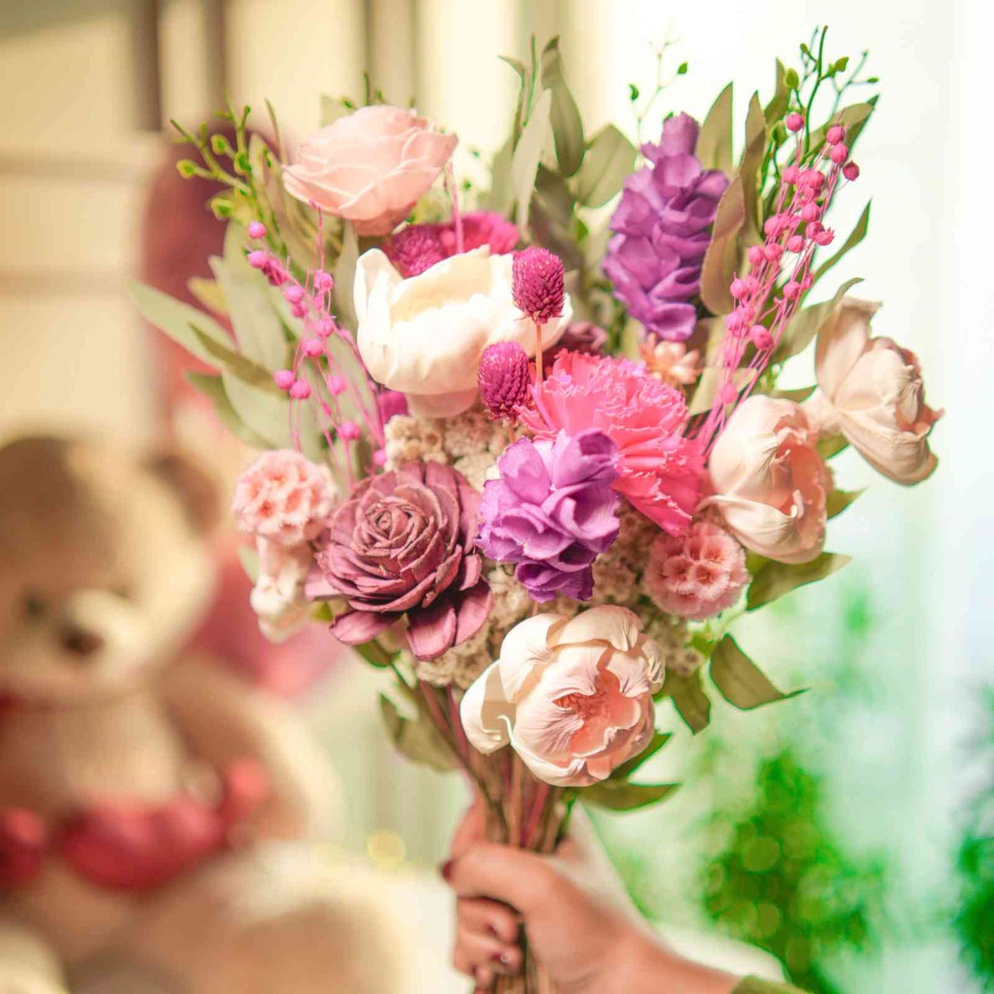 Blush Breeze Dried Flower Bunch Decor