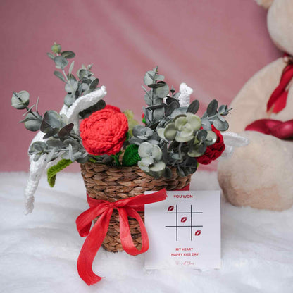 Rustic Romance Bamboo Basket Flower Gift Set
