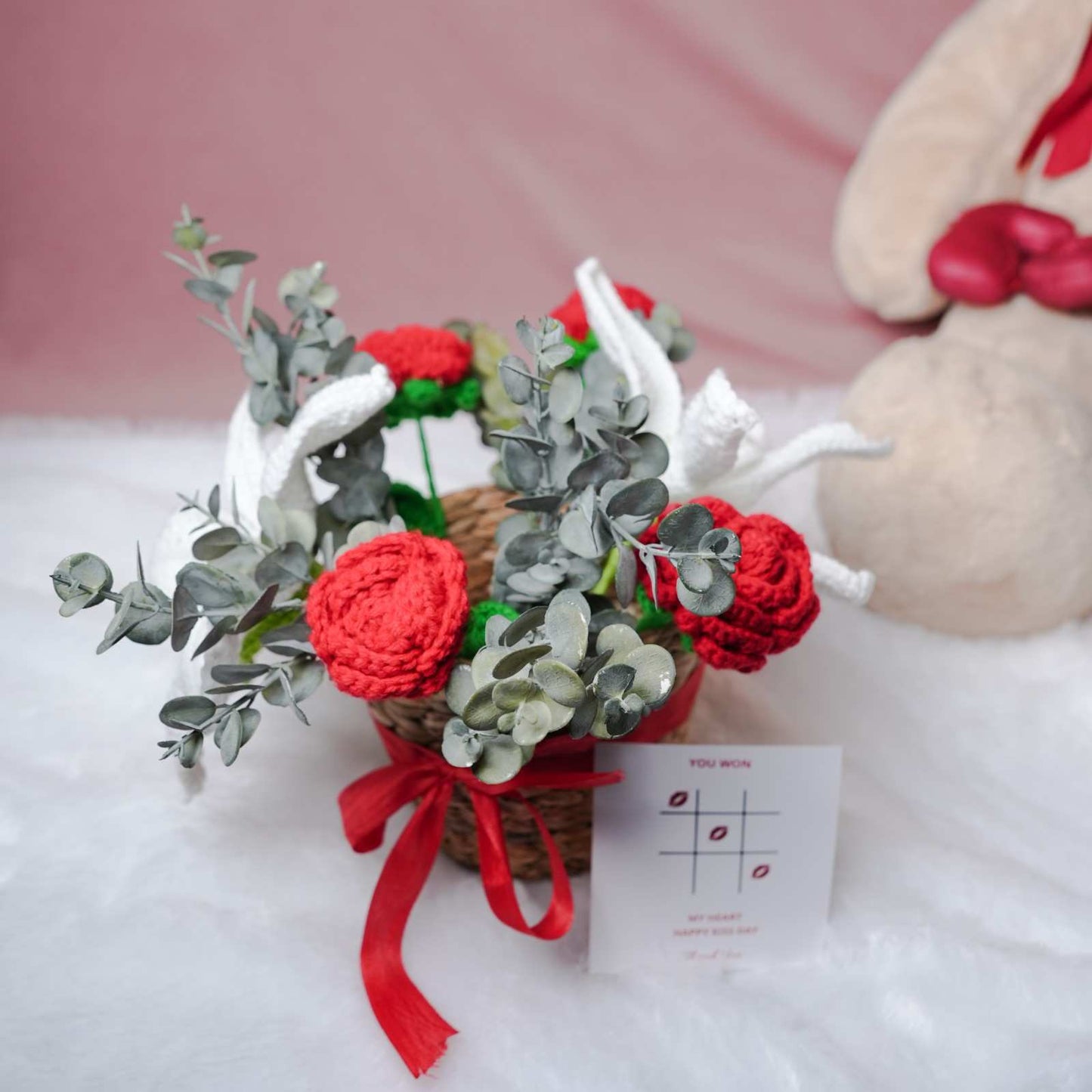 Rustic Romance Bamboo Basket Flower Gift Set
