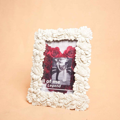 White Artisan Frame Ceramic Photo Decor