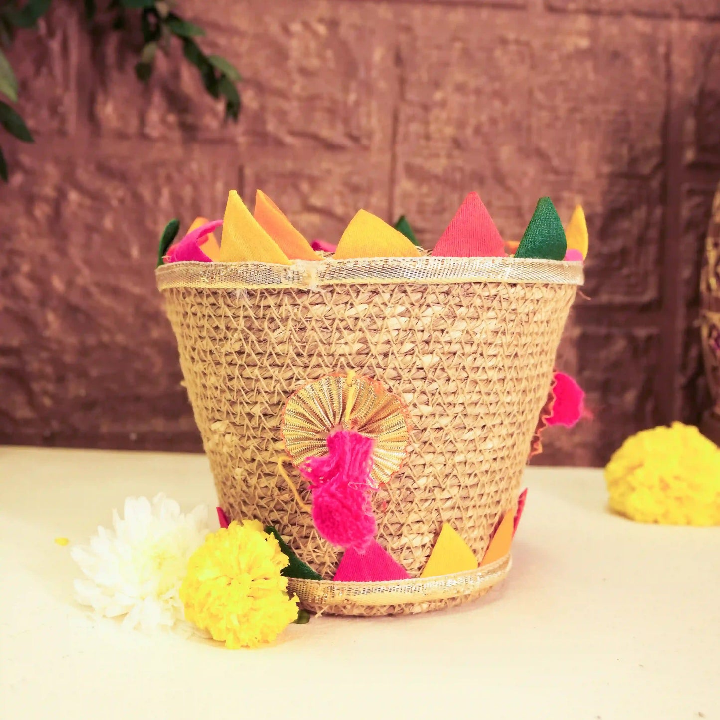 Mini Diwali Gift Hamper Jute Basket Aroma Set