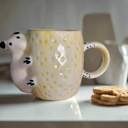 Cute Cuddling Bear Ceramic Mug - Yellow