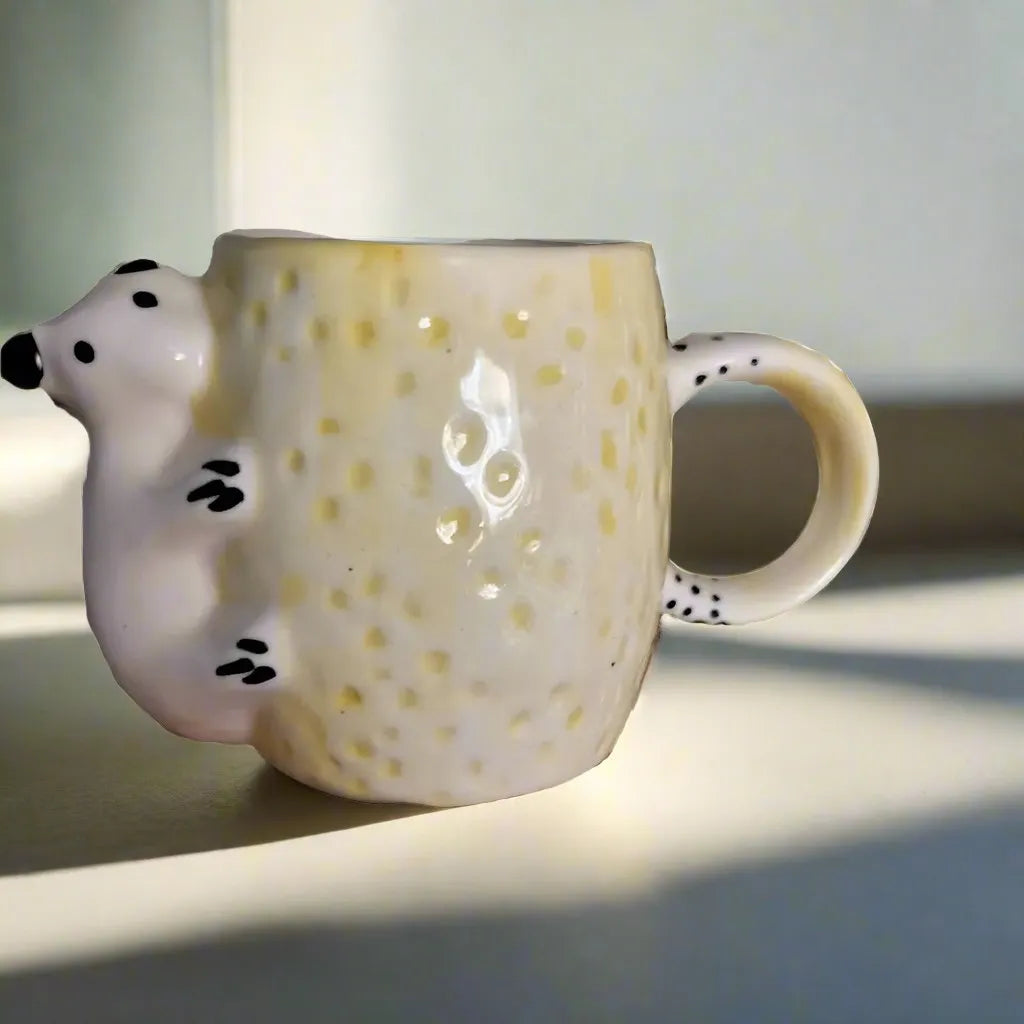 Cute Cuddling Bear Ceramic Mug - Yellow
