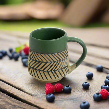 Handcrafted Sap Green Coffee Mug - 330 ml