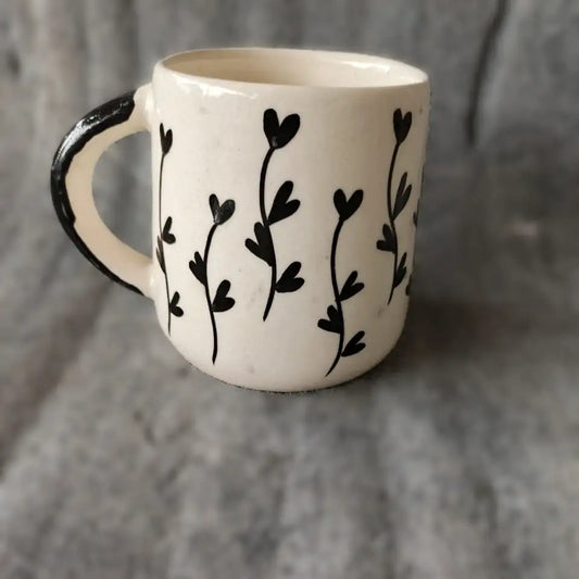 Heart Vines Botanical Ceramic Mug