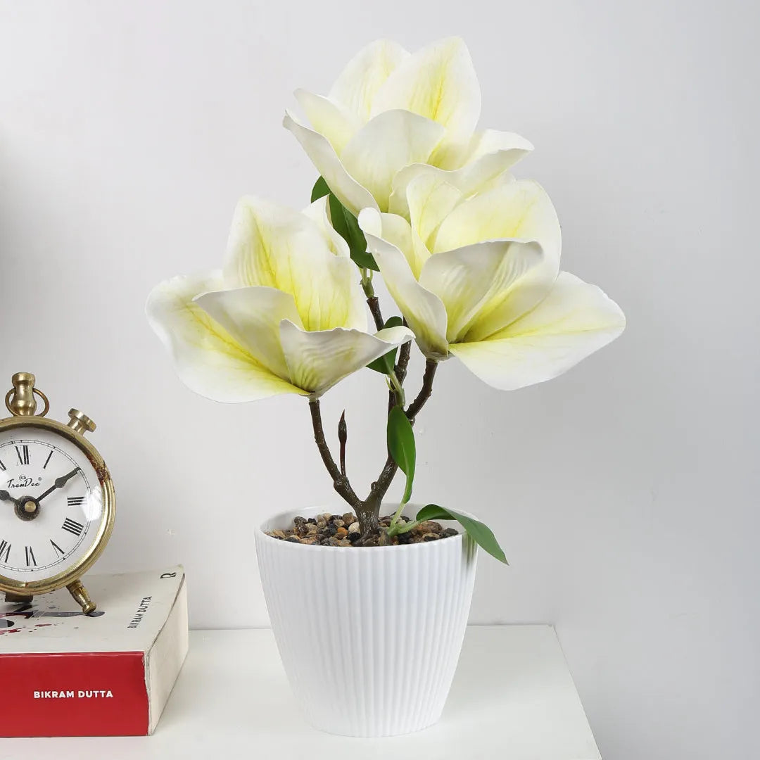 Magnolia Bonsai Artificial Plant with Pot - Home Decor