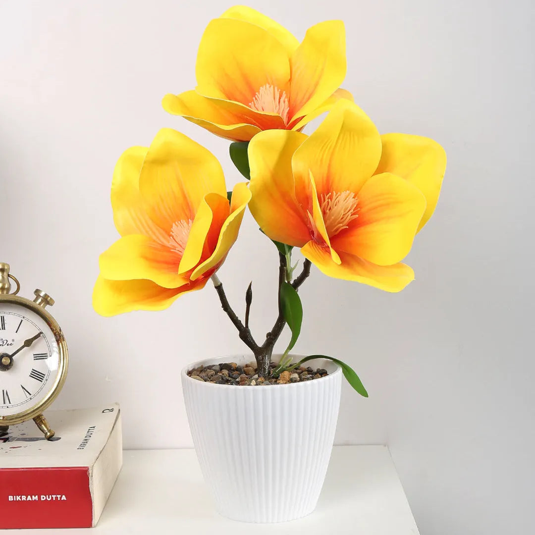Magnolia Bonsai Artificial Plant with Pot - Home Decor