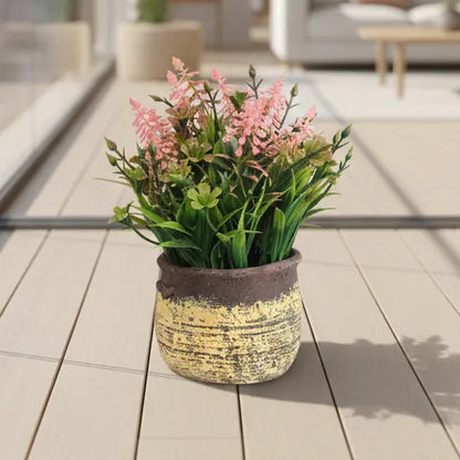 Faux Lavender Bonsai Plant with Artisanal Pot - Artificial Plant