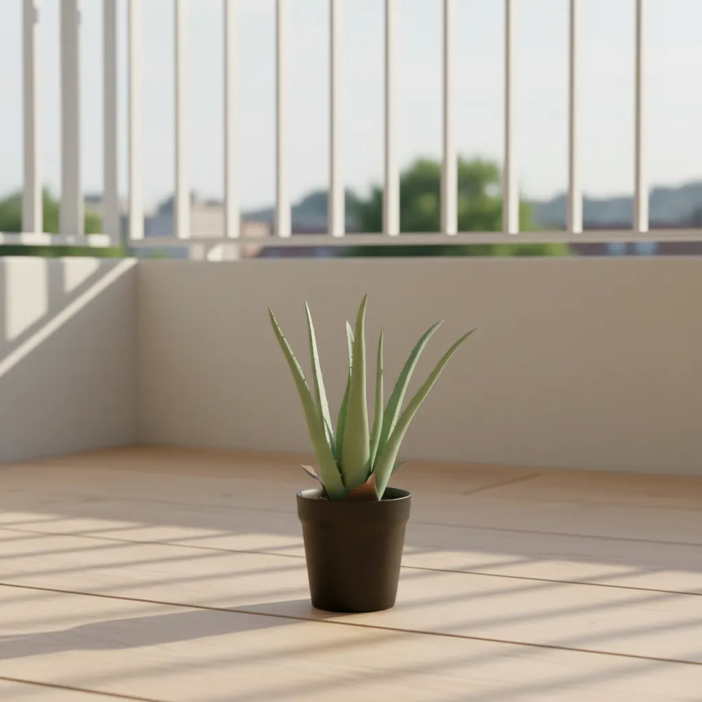 Faux Aloe Vera Bonsai Plant With Black Pot - Artificial Plant