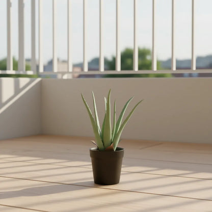 Faux Aloe Vera Bonsai Plant With Black Pot - Artificial Plant