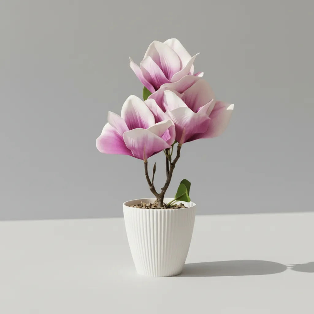 Magnolia Bonsai Artificial Plant with Pot - Home Decor