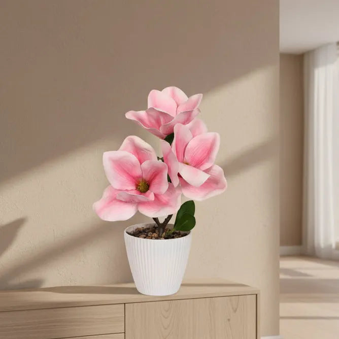 Magnolia Bonsai Artificial Plant with Pot - Home Decor