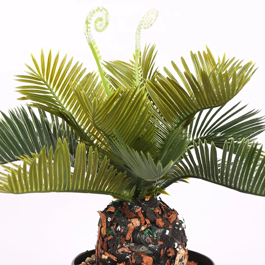 Faux Cycas Bonsai Plant With Black Pot - Artificial Plant