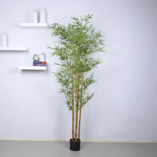 Bamboo Tree with Natural stems and Pot - Artificial Plant