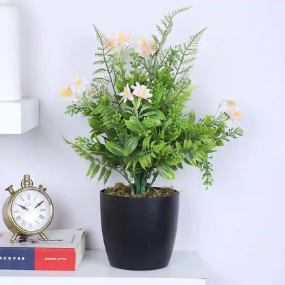 Flower Plant with Leaves and Pot Decor - Artificial Plant