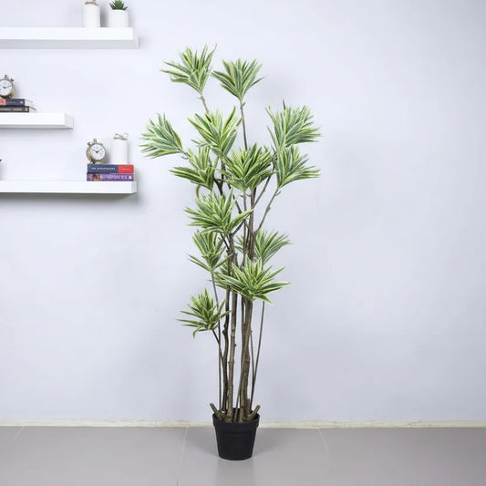 Faux Dracaena Tree with Pot for Decor - Artificial Plant