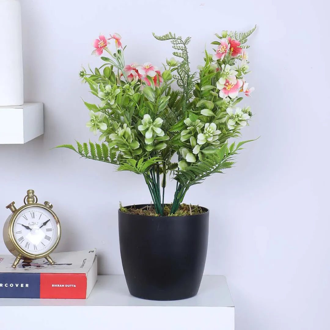 Flower Plant with Leaves and Pot Decor - Artificial Plant