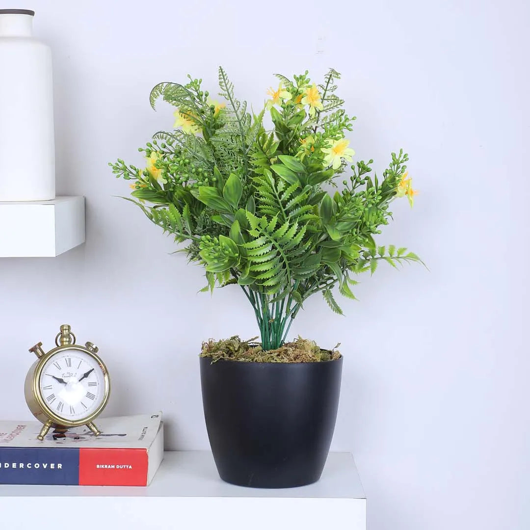 Flower Plant with Leaves and Pot Decor - Artificial Plant