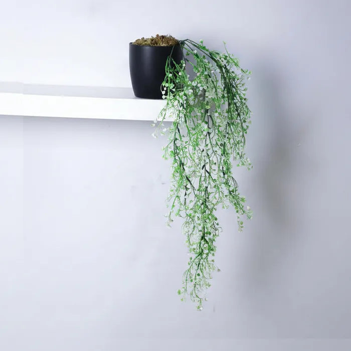 String of Pearls Hanging Potted Plant for Shelf Decor - Artificial Plant
