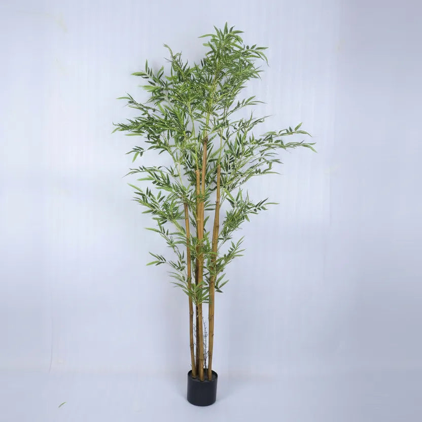 Bamboo Tree with Natural stems and Pot - Artificial Plant